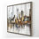 Art urbain sur toile, paysage urbain et voiliers orange