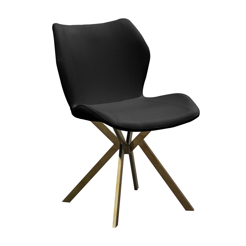 Side Chair, Gold, Black