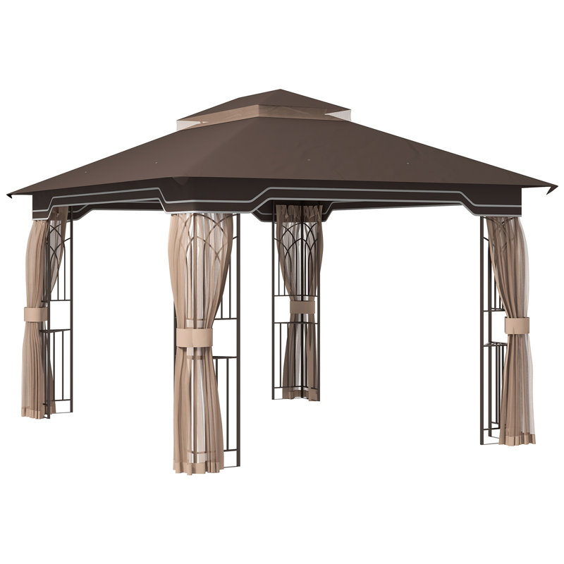 Abri de jardin pour patio en métal x P 10 pi à auvent pliant