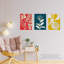 Bold Bright Botanicals Plant Tree Branch Bloom Blue Red Yellow - 3 Piece No Frame Print Set-88622388