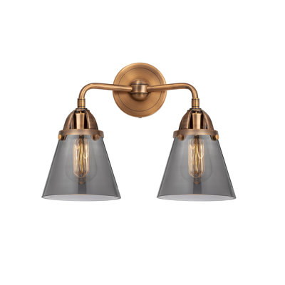 Éclairage pour meuble-lavabo à 2 cônes 6 po, 2 lumières et 14 po Shauna