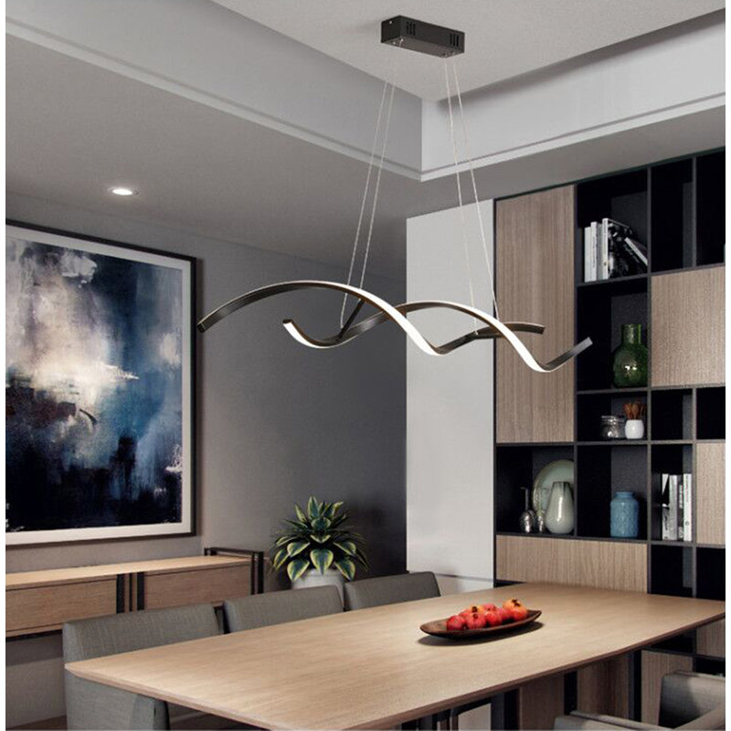 Annchen 2 - Light Black LED Dimmable Kitchen Island Pendant with Remote Control Included