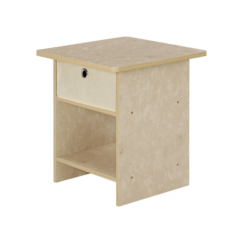 Brigette Sled End Table, Cream Marble/Ivory