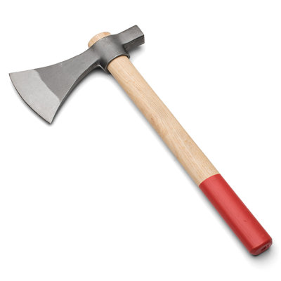 Hachette de camping - Hache Tomahawk de 15,5 po avec lame en acier au carbone forgé avec une lame incurvée de 4,5 po - Hache de camp à poignée en hickory des États-Unis pour fendre du bois et des piquets à marteler 