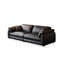 Canapé modulaire noir en cuir véritable