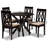 Rizzo 5-Pc Dining Set in Sand Fabric and Dark Brown Finished Wood, 38.6'' H X 17.9'' W X 19.3'' D-1936444921-1936444918-1936444915