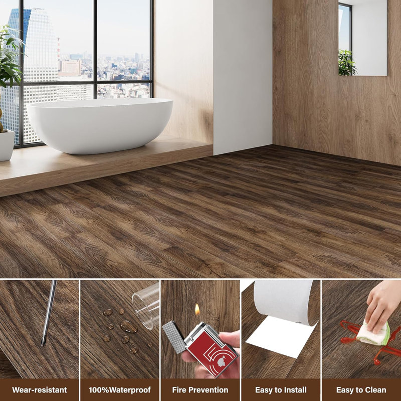 Carreaux de vinyle auto-adhésifs pour plancher auto-adhésif 36 po x 6 po avec échantillons de couleur disponibles