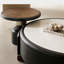 Table basse noire et ensemble de tables basses rondes en noyer noir