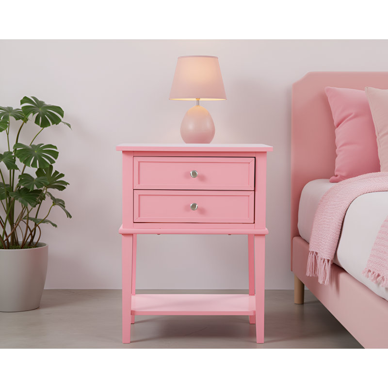 Zeist Pink Nightstand, Pink