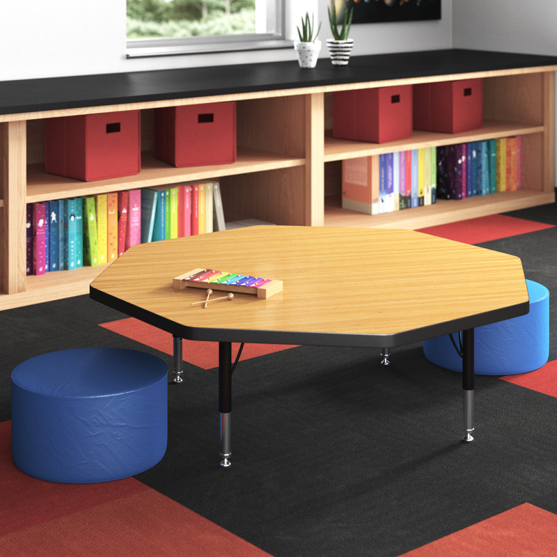Table d'activité à hauteur ajustable Berries, Noir, Élémentaire (15 po à 24 po), Gris