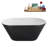 54" Streamline Soaking Glossy Black Freestanding Tub and Tray With Internal Drain-112235294