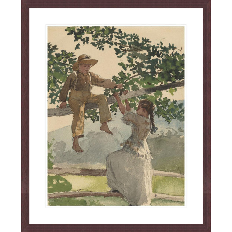 On the Fence by Winslow Homer -Framed Giclee Print, H 28,76 po x l 23,5 po