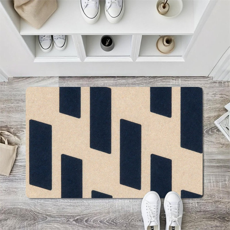 Geometric Rectangle Pattern Doormat for Outdoor and Indoor, 36 x 24 inch