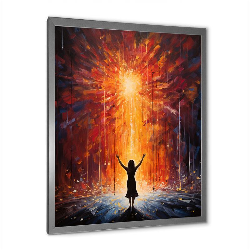 Orange, yoga noir en mouvement, H 20 po x l 12 po x P 1 po, Argent