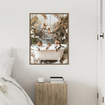 «Jungle Spa» par Hostetter, reproduction d'art sur toile encadrée