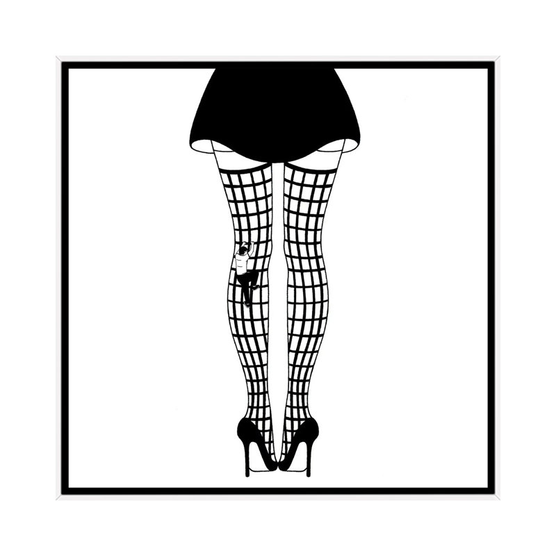 Clamber by Filippo Spinelli - Print on Canvas, 45.72 cm H x 45.72 cm W, White Framed