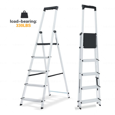 Aluminum Step Ladder, Multi-position Work Ladder