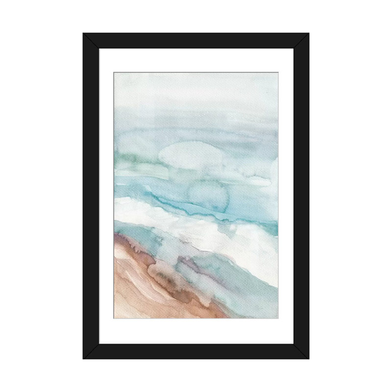 «Ocean Breeze», impression sur toile, H 24 po x l 16 po x P 1 po, Papier d'art encadré noir, Blanc