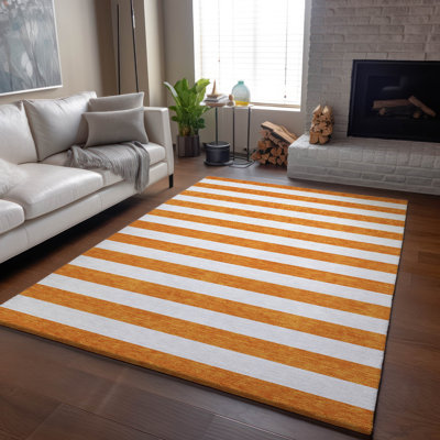 Premium Machine Washable Cerrito AMF528 Orange Rug