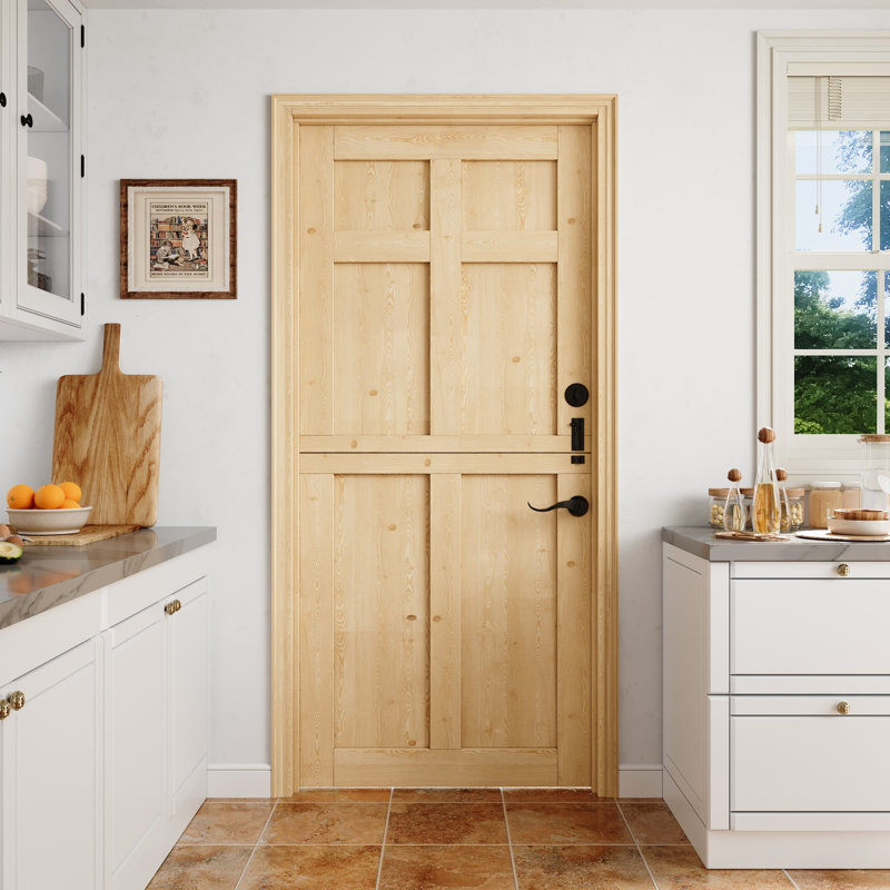 Porte hollandaise, porte simple fendue 36 * 80 4 Lite avec serrure et loquet, 36*80
