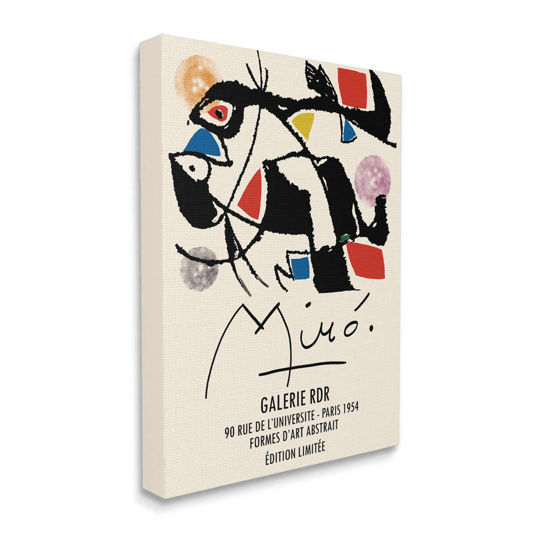 " Miro Traditional Abstract Painter Geometric Design Blue Red " Stupell Industries