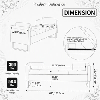 63.98"Wide Upholstered Flip-top Storage Accent Bed Bench, Chenille Footrest Ottoman with Armrests&Backrest&2 Bolster Pillows Metal Legs for Living Room,End of Bed , Entryway Bedroom, Light gray