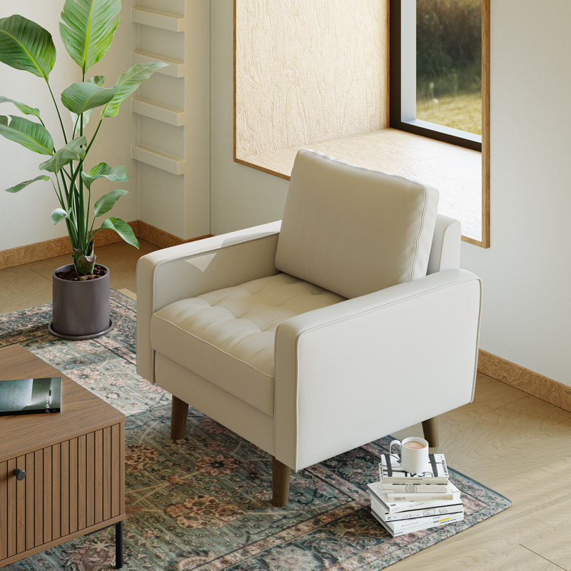 Fauteuil d'appoint Mid-Century Statura, Blanc