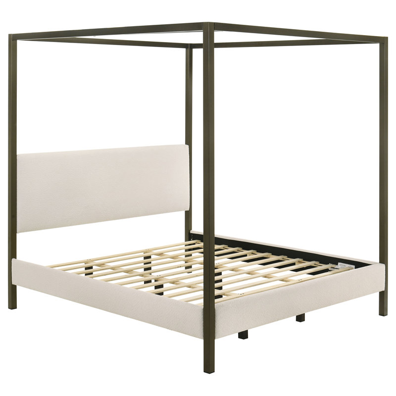 Kilgo Upholstered Queen Canopy Bed Vanilla - Exceptional Quality