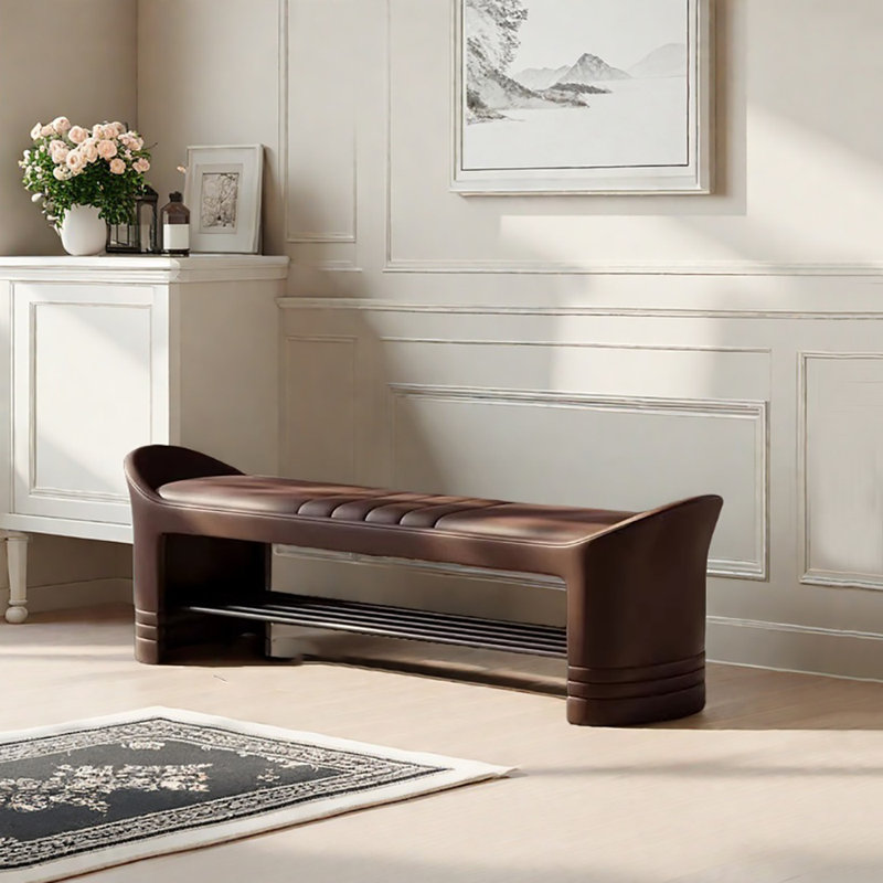 Banc de rangement pour chaussures 39,4 po, Café, 39.4"W x 15.7"D
