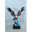 Statue aigle chauve en résine Nifao - sculpture d'intérieur patriotique, aigle peint à la main avec des ailes déployées sur la vague de l'océan, symbole de liberté et de force, bureau, tablette et décoration intérieure 14 x 7 po x 17 po