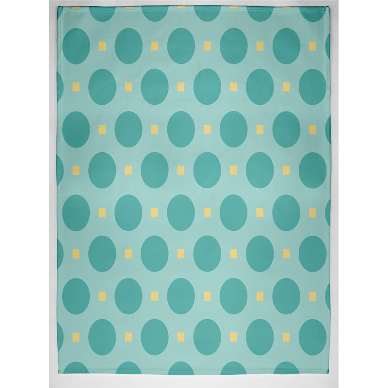 Dot Dash Throw Blanket, 60" L x 50" W, Jade (Light Blue/Jade)