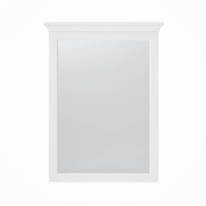 Hollis Wood Flat Wall Mirror, White, 32" x 24"