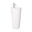 Swiss Madison Monaco 33.44'' Tall Glossy White Ceramic Circular Pedestal Bathroom Sink with Faucet and Overflow