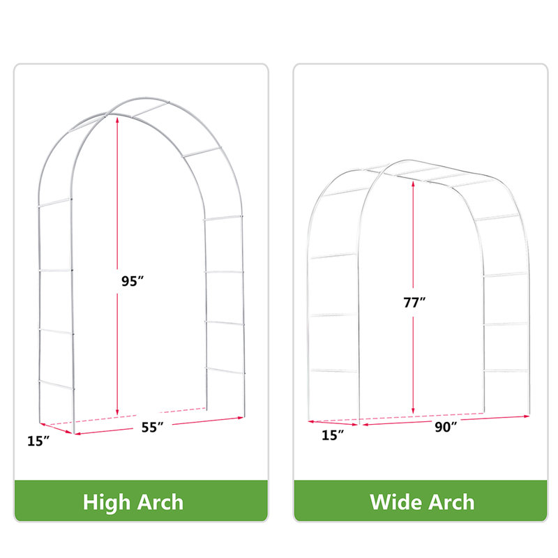 Blitar 130cm W x 40cm D Metal Garden Arches, White