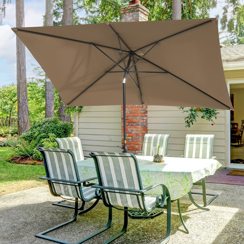 Parasol de marché rectangulaire 120 po x 78 po Dorace, Taupe