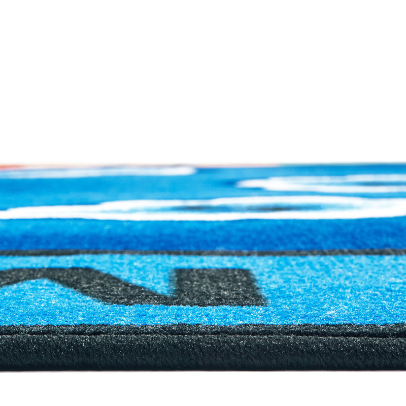 Sunny Day Blue and Multicolor Synthetic Kids Learning Rug