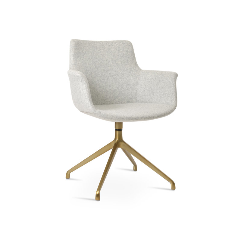 Fauteuil Bottega, Laiton, Laine argentée
