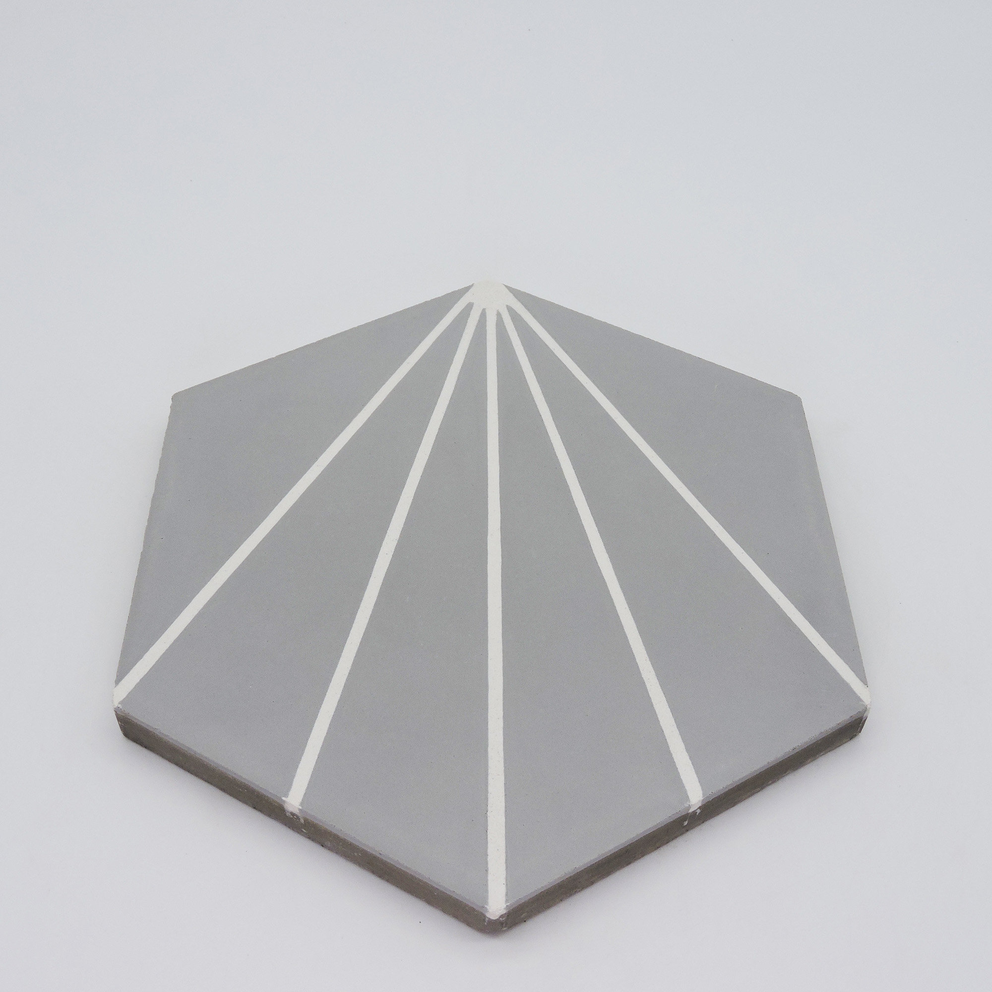 Menara 8" x 9" Cement Patterned Wall & Floor Tile, Gray/White