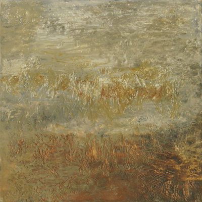 Encaustic Tile in Orange III 1 Piece Wrapped Canvas Painting