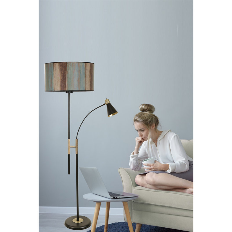 Giedi 165cm Torchiere Floor Lamp, Black