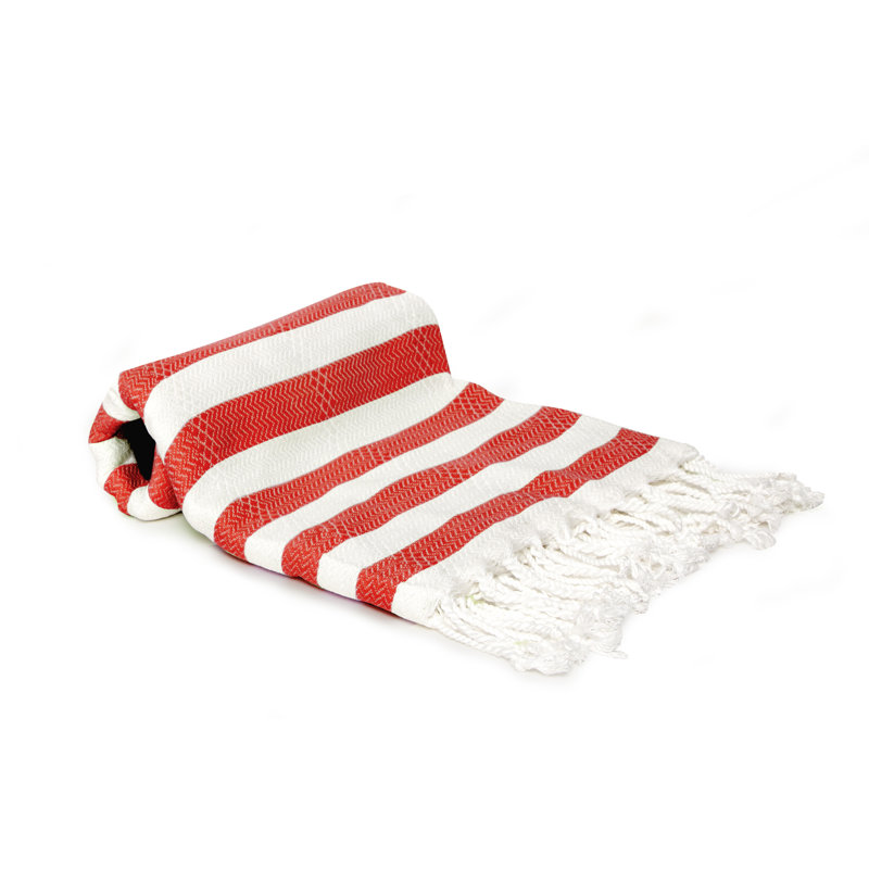 Serviette de plage en coton turc Agatha, Rouge