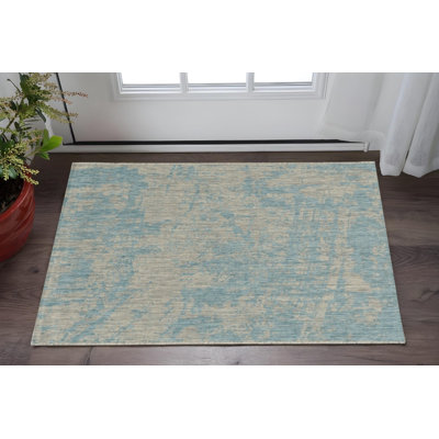 Tapis bleu sarcelle en polypropylène 3 pi x 4 pi