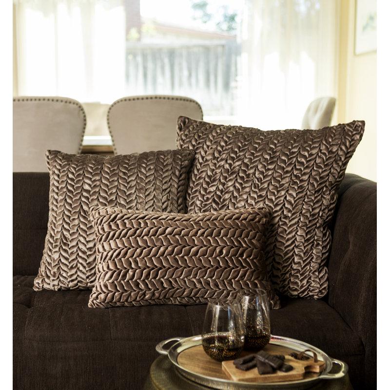Housse et insert de coussin carré , 27 po x 27 po, Brun pâle