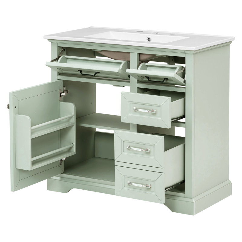 Meuble-lavabo 36 po avec lavabo, Gris