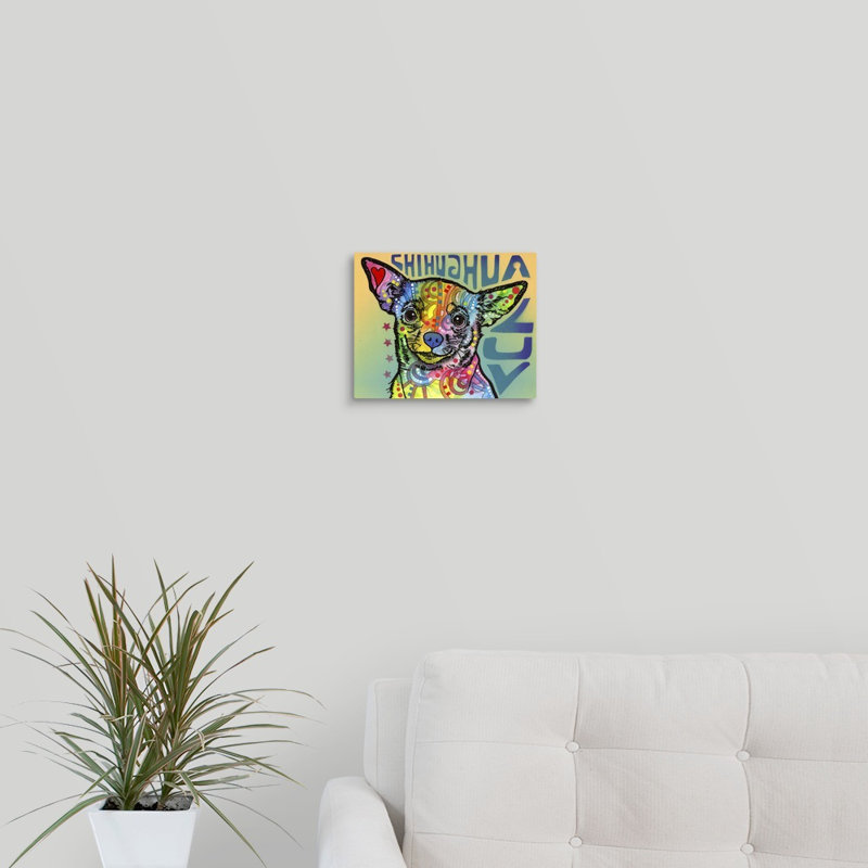 « chihuahua luv », reproduction sur toile, H 8 po x l 10 po x P 1,25 po