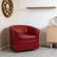 Faux Leather Swivel Barrel Chair-368097828