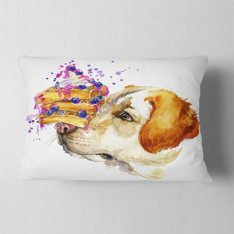 Coussin mignon avec un chien Labrador