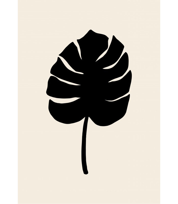 Monstera Canvas Canvas Print, 91.44 cm H x 60.96 cm W, Black