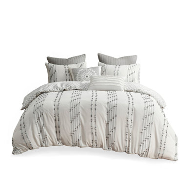 Full/Queen 3 Piece Cotton Jacquard Duvet Cover Set
