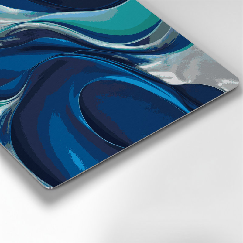 Lyrical Abstraction 83 Blue Metal Wall Art, 16" H x 16" W